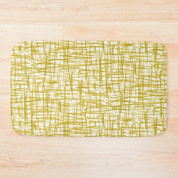 Item preview, Mid Century Modern Minimalist Textured Woven Hatch Linework Pattern in Mustard designed and sold by kierkegaard.