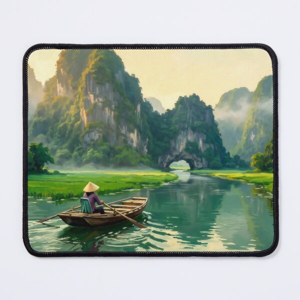 Item preview, Tam Coc Rice Fields by Boat designed and sold by RedPeaStudio.