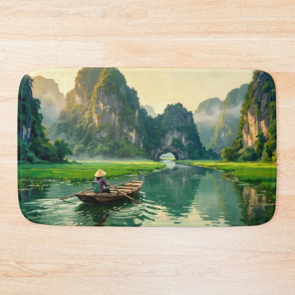 Item preview, Tam Coc Rice Fields by Boat designed and sold by RedPeaStudio.
