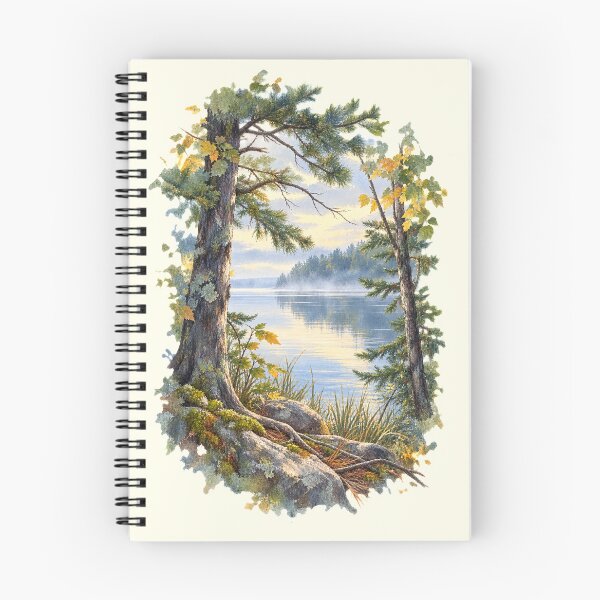 Item preview, Lake Through the Trees – Quiet Woodland Landscape designed and sold by SusanSweetArt.