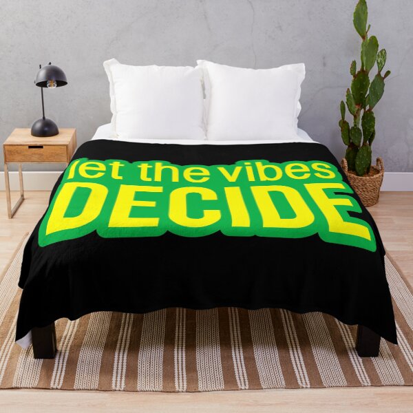 Item preview, Let the vibes decide. Green Outline Quotes Typography designed and sold by Memes N Lore .