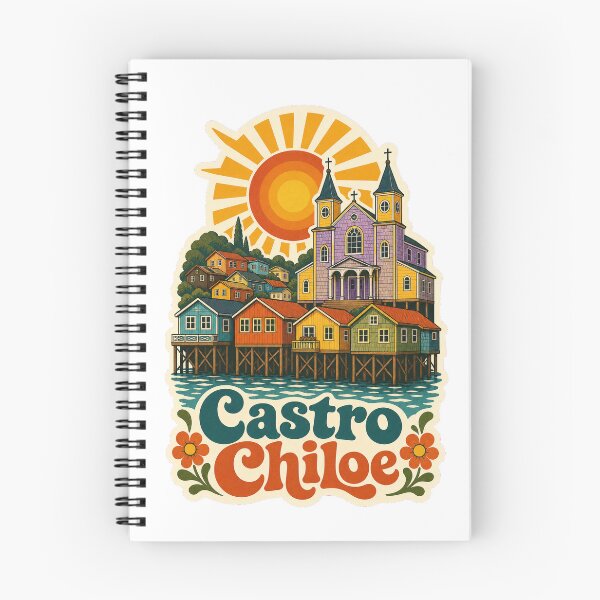 Item preview, Castro Chiloe Chile Travel Souvenir - Retro Illustration designed and sold by VisualArtsOasis.