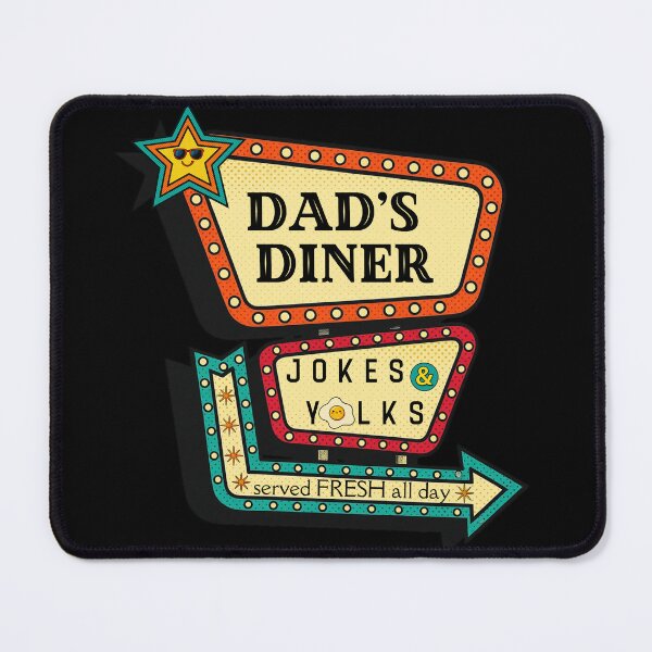 Item preview, Retro Dad's Diner Jokes and Yolks Funny Neon Sign designed and sold by SunandShade.