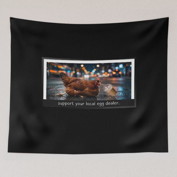 Item preview, Copy of Support Your Local Egg Dealer Funny Chicken Drinking Coffee designed and sold by w66aboo.