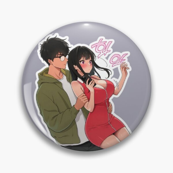Item preview, Romantic Anime Couple Sticker – Blushing Girl and Boy designed and sold by MeowLoka ⭐⭐⭐⭐.