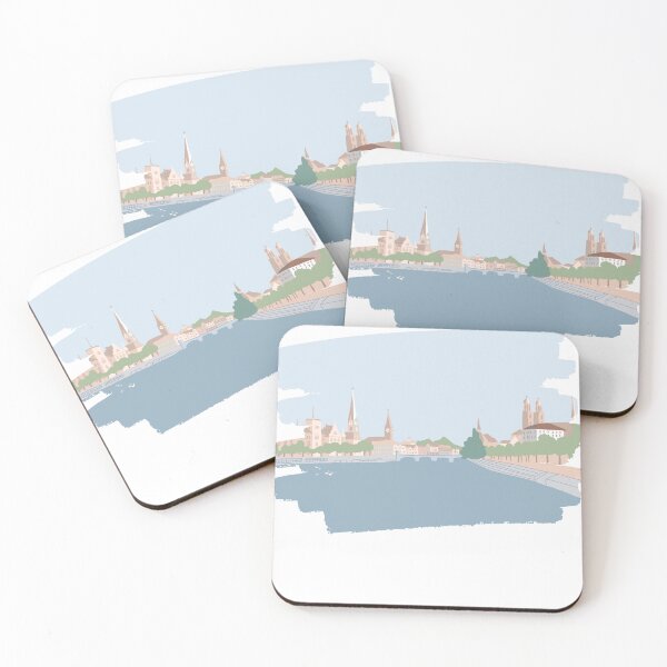 Item preview, Zurich Skyline Illustration - Minimalist Switzerland Cityscape Art designed and sold by MaddaMom.