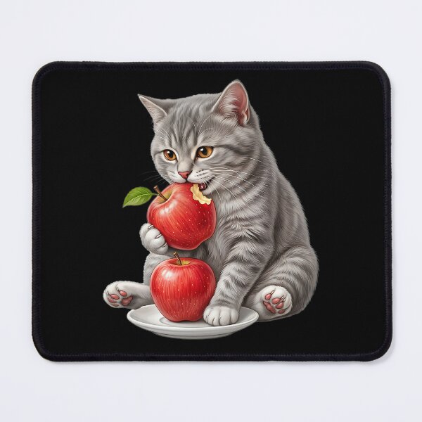 Item preview, Cute cat eating an apple designed and sold by ReneMM.