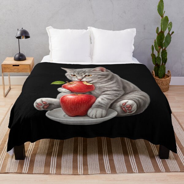 Item preview, Cute cat eating an apple designed and sold by ReneMM.