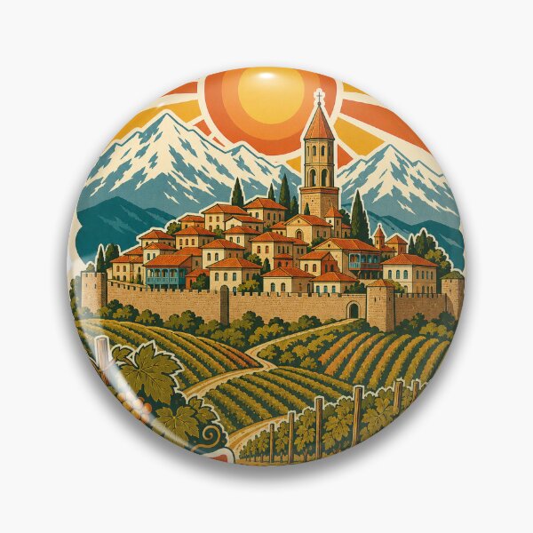 Item preview, Sighnaghi Georgia Travel Souvenir - Retro Illustration designed and sold by VisualArtsOasis.