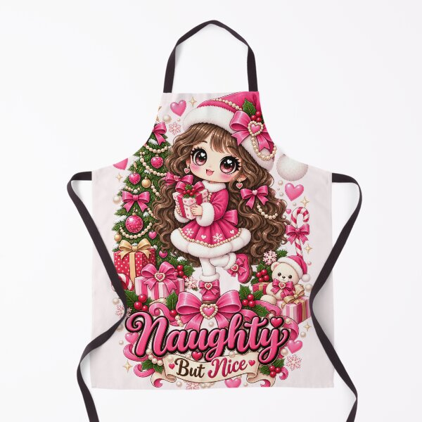 Item preview, Naughty But Nice Coquette Santa Girl – Pink Christmas Kawaii Chibi Girly Gift designed and sold by SaNaCreation13.