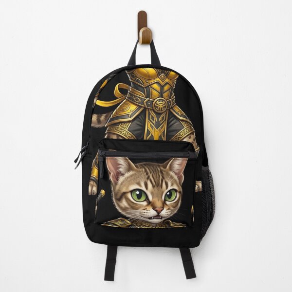 Item preview, Warrior Cat - Golden Armor Fantasy Ninja Cat with Nunchucks designed and sold by TOOBIC.