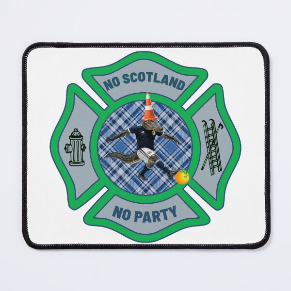 Item preview, NO SCOTLAND NO PARTY - Tartan Army Miami Fire Rescue Traffic Cone Alligator Maltese Cross designed and sold by FireEMSDesigns.