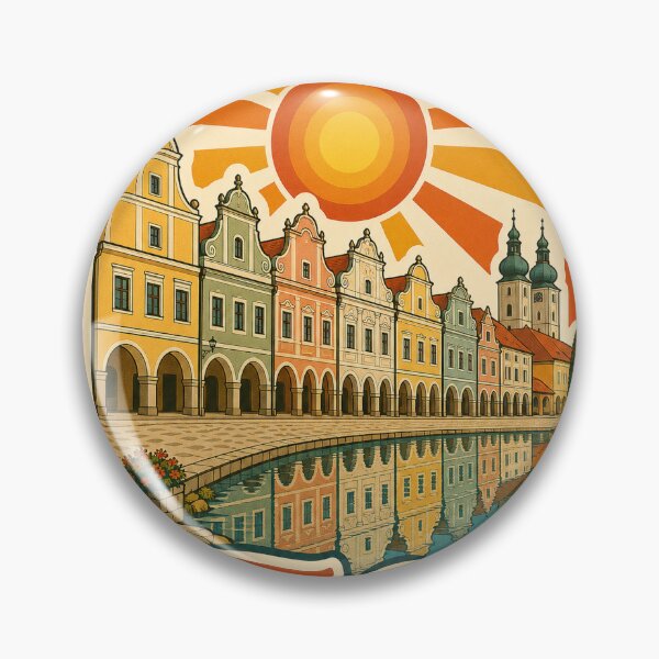 Item preview, Telc Czechia Travel Souvenir - Retro Illustration designed and sold by VisualArtsOasis.