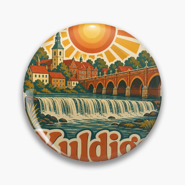 Item preview, Kuldiga Latvia Travel Souvenir - Retro Illustration designed and sold by VisualArtsOasis.