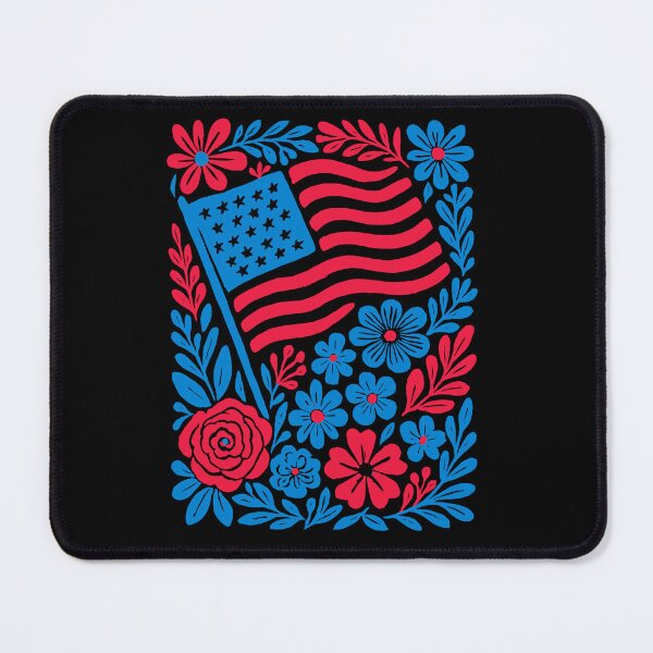 Item preview, 4th of July Floral American Flag – Patriotic American Flag Flowers designed and sold by drawwiika+44.