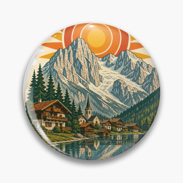 Item preview, Gosau Austria Travel Souvenir - Retro Illustration designed and sold by VisualArtsOasis.