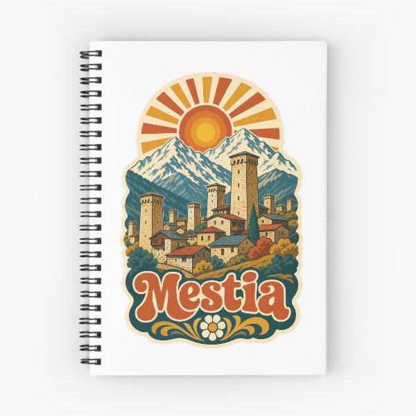 Item preview, Mestia Georgia Travel Souvenir - Retro Illustration designed and sold by VisualArtsOasis.