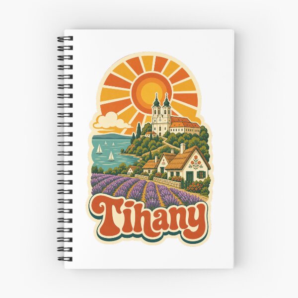 Item preview, Tihany Hungary Travel Souvenir - Retro Illustration designed and sold by VisualArtsOasis.