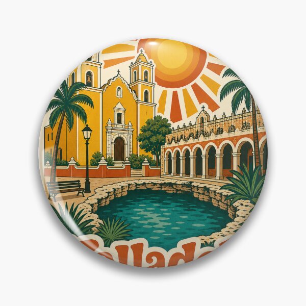 Item preview, Valladolid Yucatan Mexico Travel Souvenir - Retro Illustration designed and sold by VisualArtsOasis.