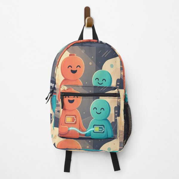 Item preview, Sharing is Being Happy Cute Battery Charging Art designed and sold by Breezes-of-Ida.