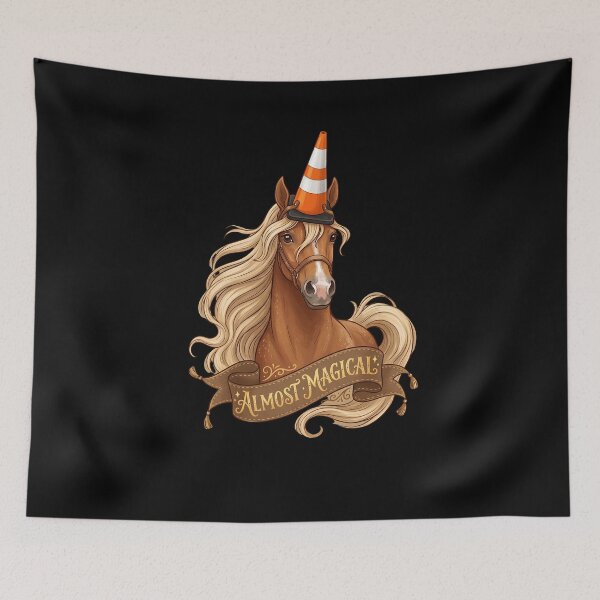 Item preview, Almost Magical Funny Horse Traffic Cone Unicorn designed and sold by w66aboo.