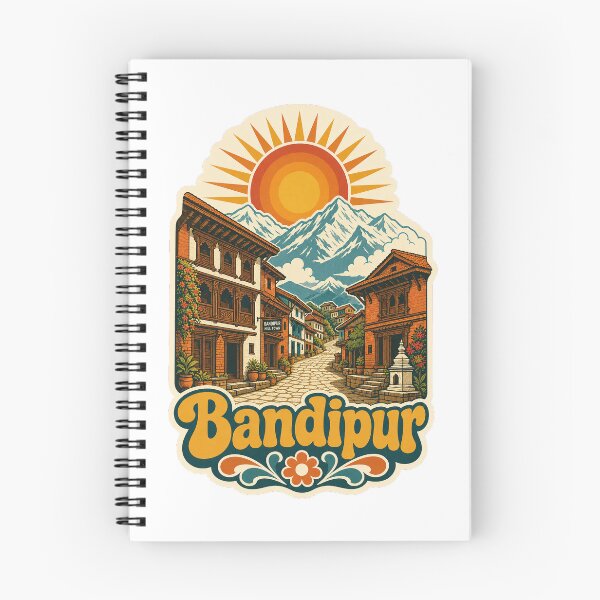 Item preview, Bandipur Nepal Travel Souvenir - Retro Illustration designed and sold by VisualArtsOasis.