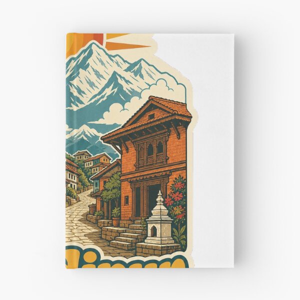 Item preview, Bandipur Nepal Travel Souvenir - Retro Illustration designed and sold by VisualArtsOasis.