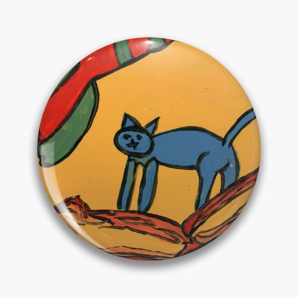 Item preview, Blue Cat & Red Bird – Modern Expressionist designed and sold by Dwaalhaas.com.