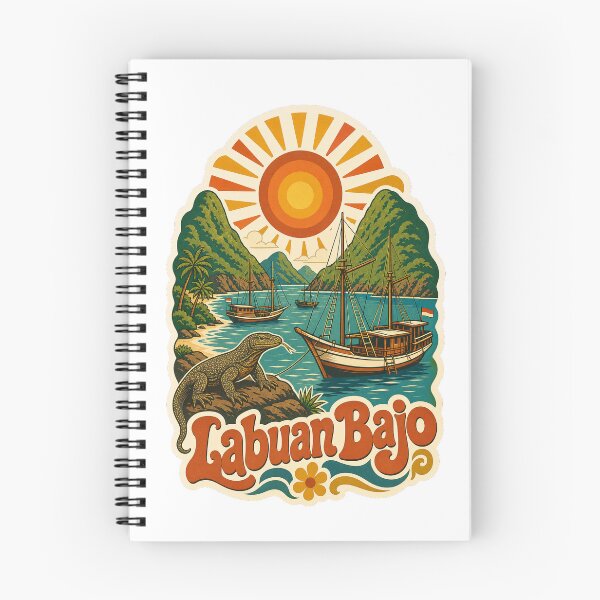 Item preview, Labuan Bajo Indonesia Travel Souvenir - Retro Illustration designed and sold by VisualArtsOasis.
