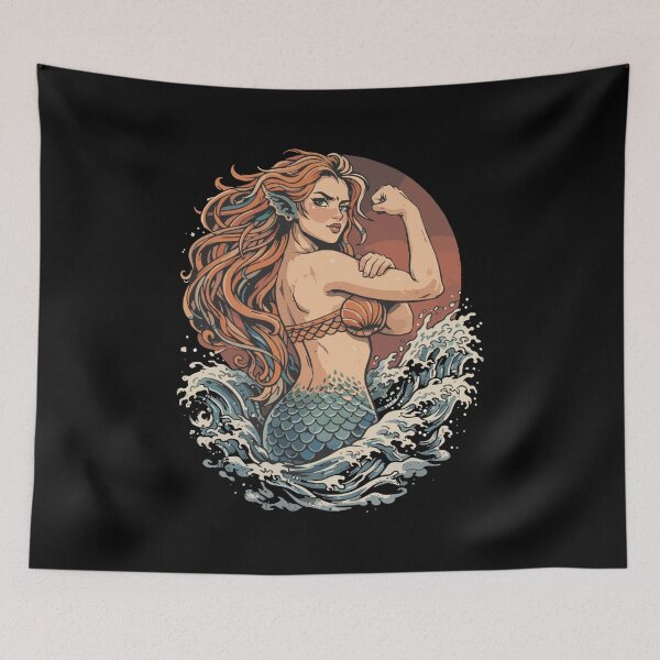 Item preview, Strong mermaid – mermaid shows off her muscles designed and sold by Pineapple-Tree.
