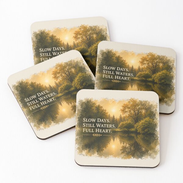 Item preview, Slow Days Still Waters Full Heart – Peaceful Sunset Nature Art designed and sold by SusanSweetArt.