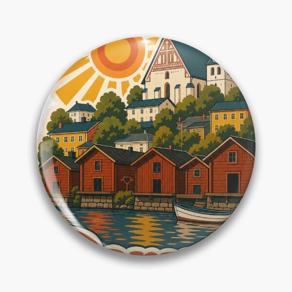 Item preview, Porvoo Finland Travel Souvenir - Retro Illustration designed and sold by VisualArtsOasis.