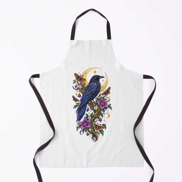 Item preview, Mystical Raven Moon Art – Gothic Night Bird and Floral Fantasy Design designed and sold by MrDev.