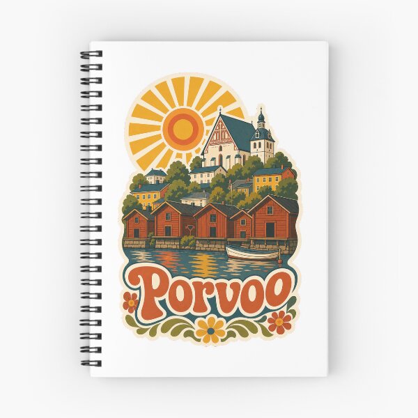 Item preview, Porvoo Finland Travel Souvenir - Retro Illustration designed and sold by VisualArtsOasis.