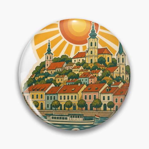 Item preview, Szentendre Hungary Travel Souvenir - Retro Illustration designed and sold by VisualArtsOasis.