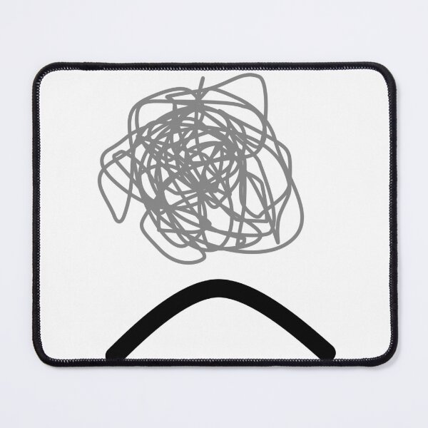 Item preview, Mental Scribble Overwhelmed Frown - Cute Anxious Tangled Thoughts Face designed and sold by darkskinbender.