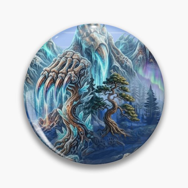 Item preview, Giant Bear Spirit Mountains & Cosmic Crystal River Epic Fantasy Landscape Poster & Desk Mat designed and sold by DNBY.