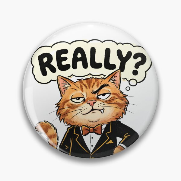 Item preview, Really Funny Skeptical Orange Cat Sarcastic Cat Meme designed and sold by Retro Whiskers.