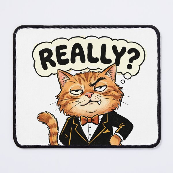 Item preview, Really Funny Skeptical Orange Cat Sarcastic Cat Meme designed and sold by Retro Whiskers.