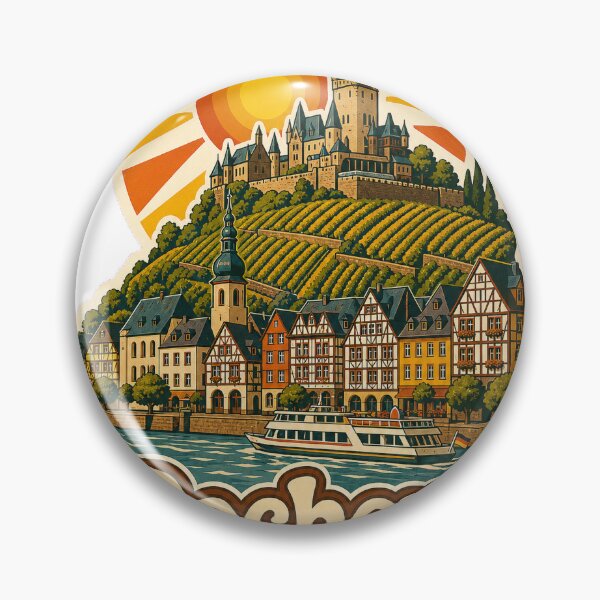 Item preview, Cochem Germany Travel Souvenir - Retro Illustration designed and sold by VisualArtsOasis.