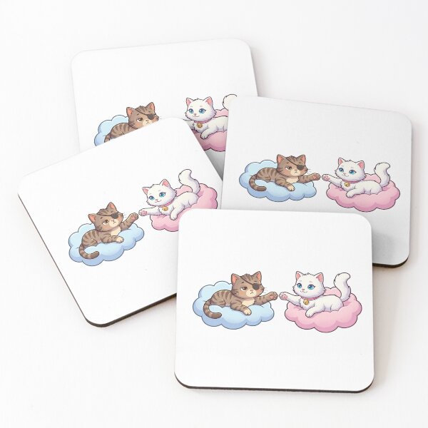 Item preview, Cloud Cats – Cute Friendship Cat Art designed and sold by 1smillaundfiete.