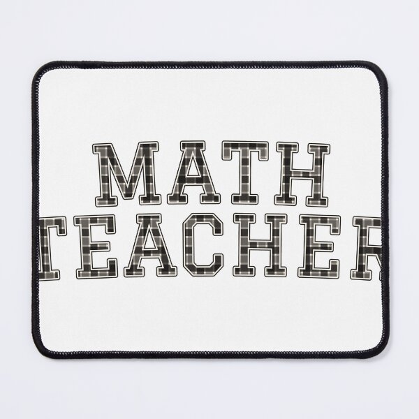 Item preview, Math Teacher Black White Buffalo Check Varsity Letter designed and sold by Worn & Witty.