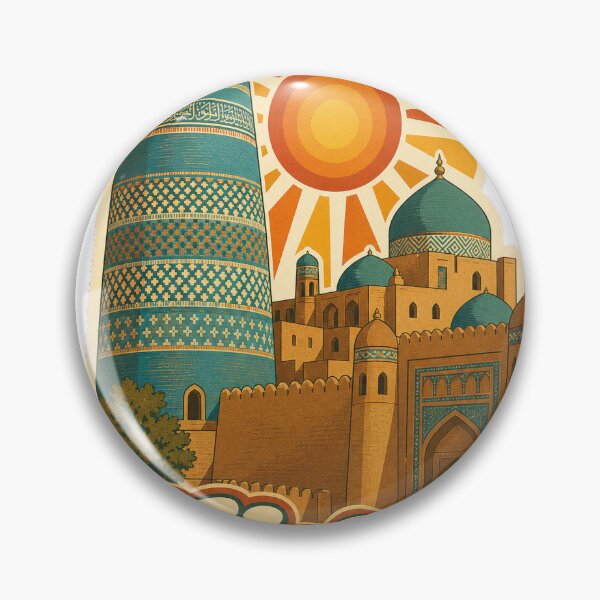 Item preview, Khiva Uzbekistan Travel Souvenir - Retro Illustration designed and sold by VisualArtsOasis.