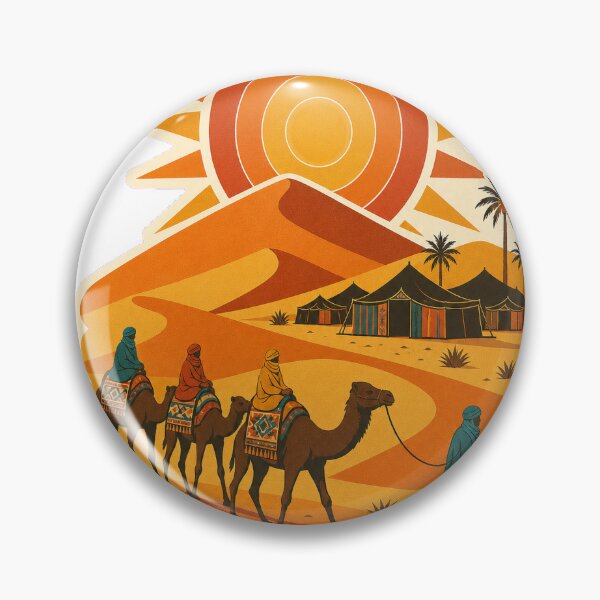 Item preview, Merzouga Morocco Travel Souvenir - Retro Illustration designed and sold by VisualArtsOasis.