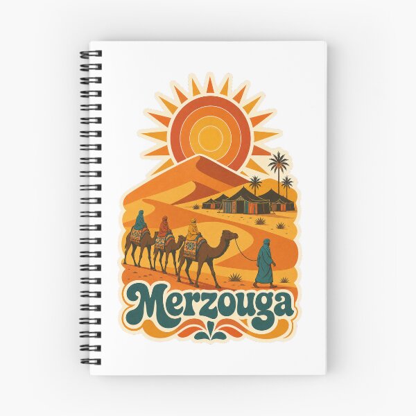 Item preview, Merzouga Morocco Travel Souvenir - Retro Illustration designed and sold by VisualArtsOasis.