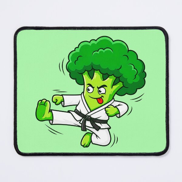 Item preview, Brocco Lee - Karate Kick Broccoli Character designed and sold by ThreadRiotTees.