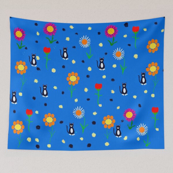 Item preview, Playful Cats and Bright Flowers designed and sold by Elaine M Hayward .