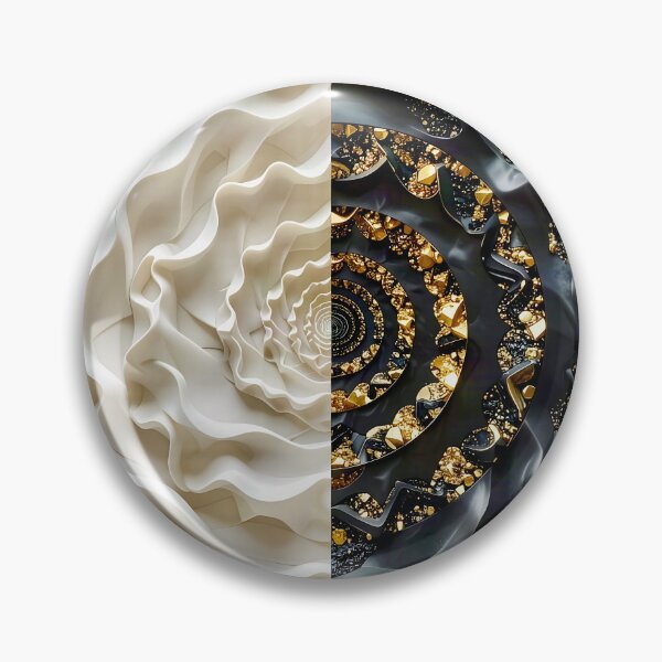 Item preview, Alabaster and Slate Geometric Spiral with Pyrite Accents designed and sold by Vicky Brago-Mitchell®.