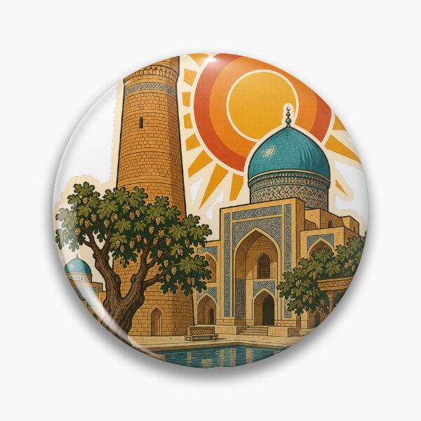 Item preview, Bukhara Uzbekistan Travel Souvenir - Retro Illustration designed and sold by VisualArtsOasis.