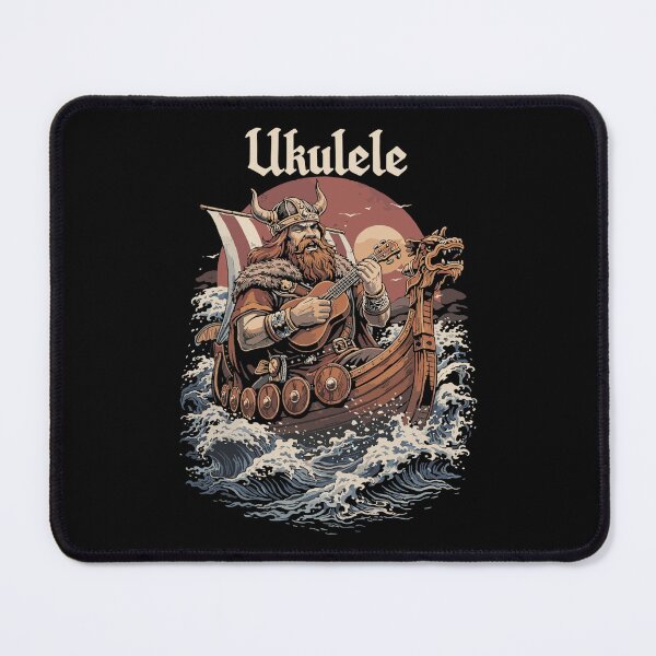 Item preview, Viking on Viking ship playing ukulele designed and sold by Pineapple-Tree.